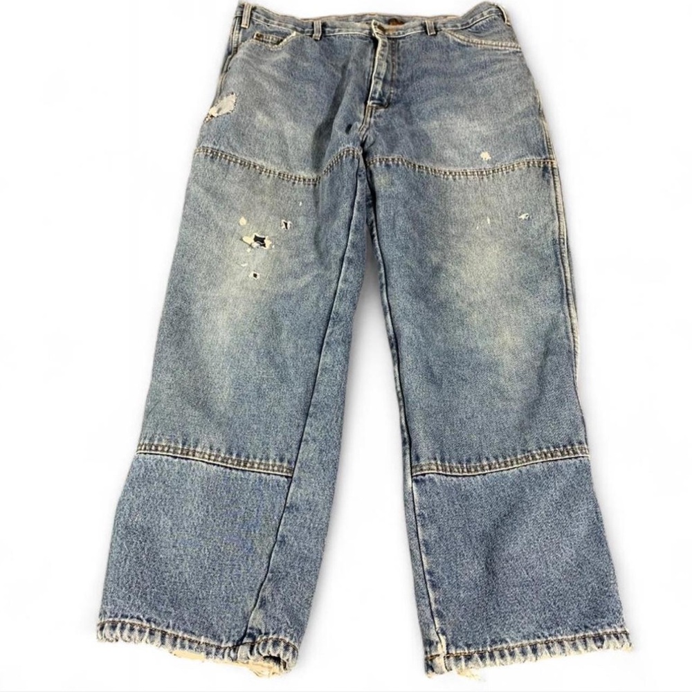 Men's Naturally Distressed Flannel-Lined Jeans W36 x L28